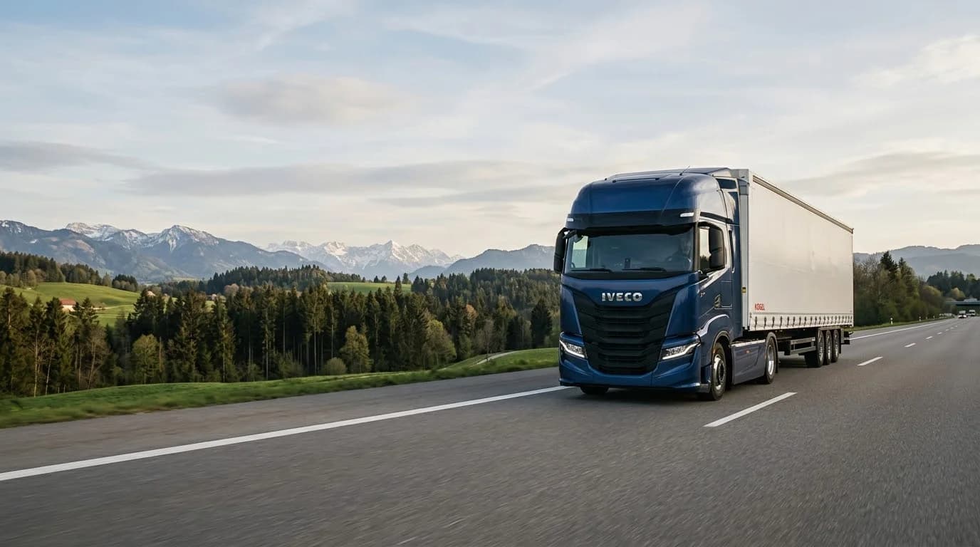 Ciągnik siodłowy IVECO S-Way na europejskiej autostradzie